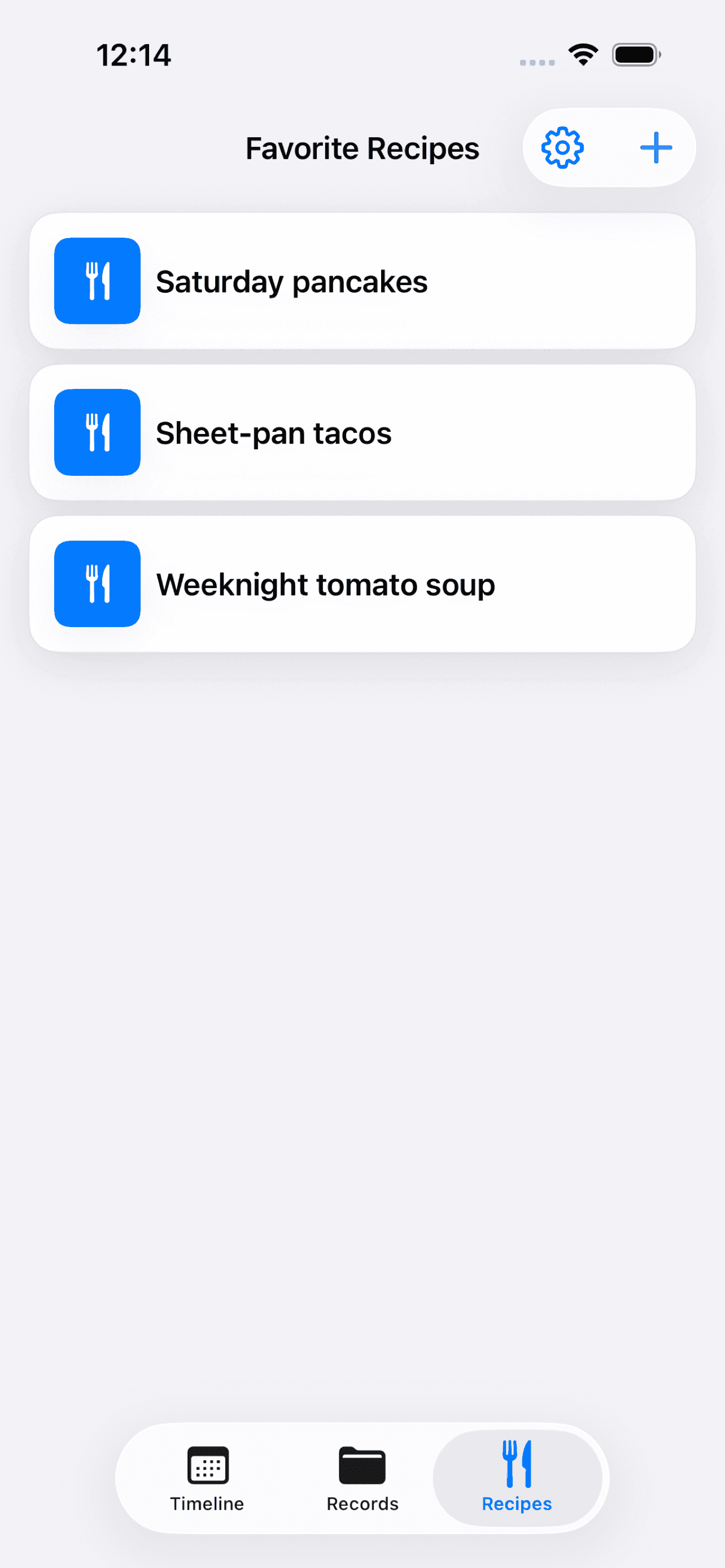 Family Bee recipes saved for the household